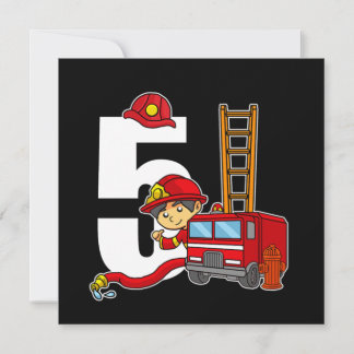 5 Jahre Feuerwehrmann Truck 5. Geburtstag Einladung