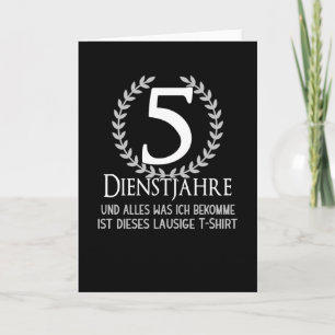 5 Jahre Firmenjubiläumsmitarbeiter Party Mitarbeit Karte