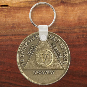 5 Jahre INDIVIDUELLE NAME Sober Medallion Schlüsselanhänger