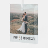 5 Jahre Jubiläum Foto Keepake Geschenk Ornament Aus Glas (Vorderseite links)