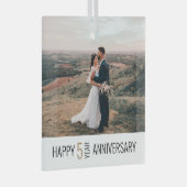 5 Jahre Jubiläum Foto Keepake Geschenk Ornament Aus Glas (Vorderseite Rechts)