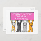 5 Jahre Krebs kostenlos Glückwünsche Postkarte (Vorne/Hinten)