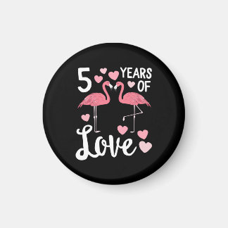 5 Jahre Liebe Flamingo Matching Jahrestag Magnet
