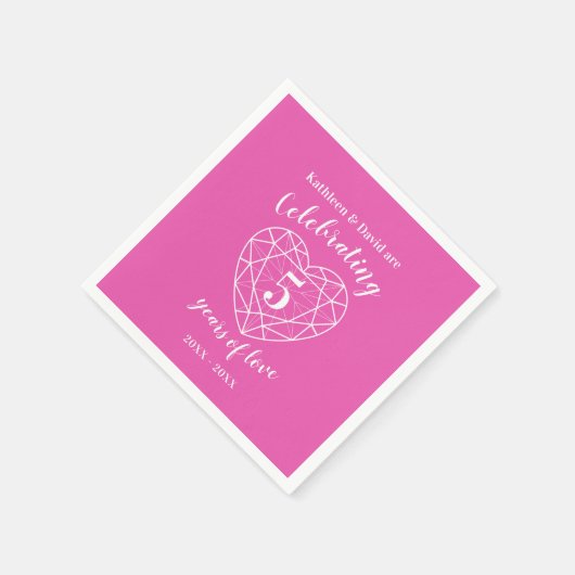 5 Jahre Liebe-Serviette Serviette (Ecke)