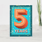 5 Jahre Mitarbeiterjubiläum - Fettzahl Karte (Vorderseite)