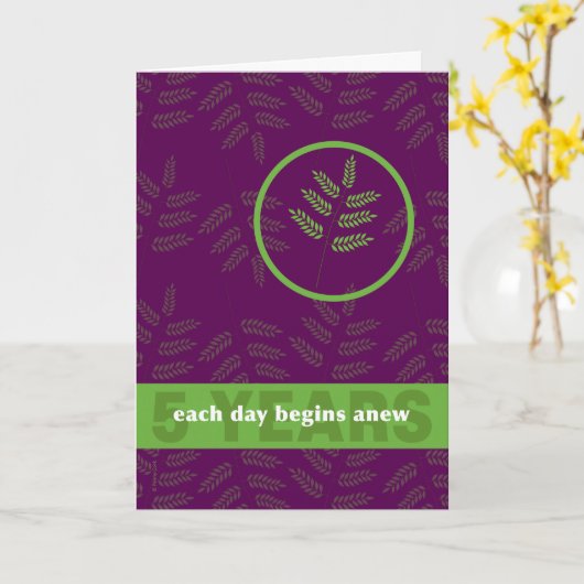 5 Jahre Nachwuchsjahrfeier - Neues Blatt Karte (Gelbe Blume)