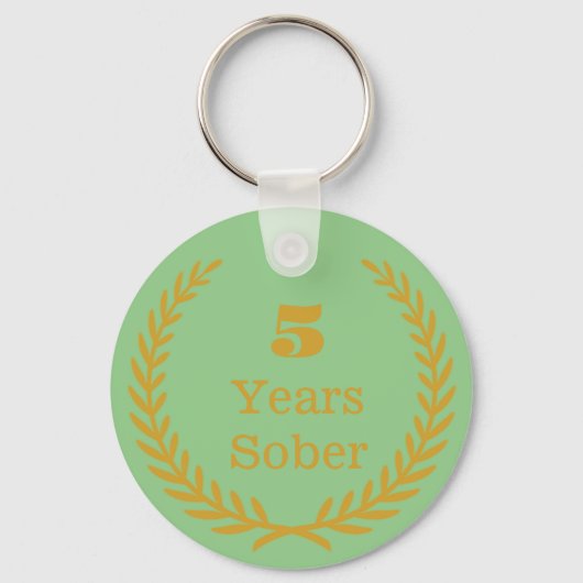 5 Jahre nüchtern, personalisierbar Sobriety Keepak Schlüsselanhänger (Vorderseite)