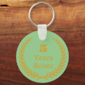 5 Jahre nüchtern, personalisierbar Sobriety Keepak Schlüsselanhänger (Vorderseite)