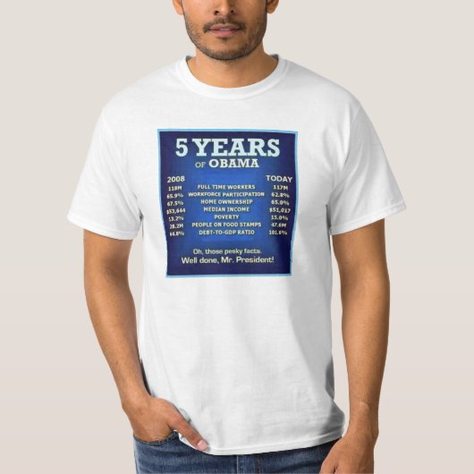 5 JAHRE OBAMA T-Shirt (Vorderseite)