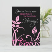 5 Jahre Party Einladung der Brustkrebserkrankung (Stehend Vorderseite)