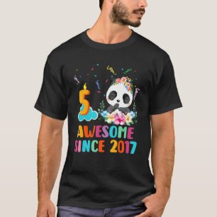 5 Jahre Phantastisch seit 2017 5. Geburtstag Panda T-Shirt