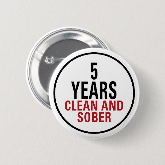 5 Jahre säubern und ernüchtern Button (Vorne & Hinten)