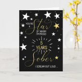 5 Jahre Sobriety Jubiläum Sie sind ein Star Karte (Gelbe Blume)