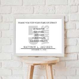 5 Jahre Übergabe oder Mitarbeiterwertscheck Poster