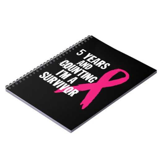 5 Jahre und Zählen Ich bin ein Überlebender Brustk Notizblock (Linke Seite)
