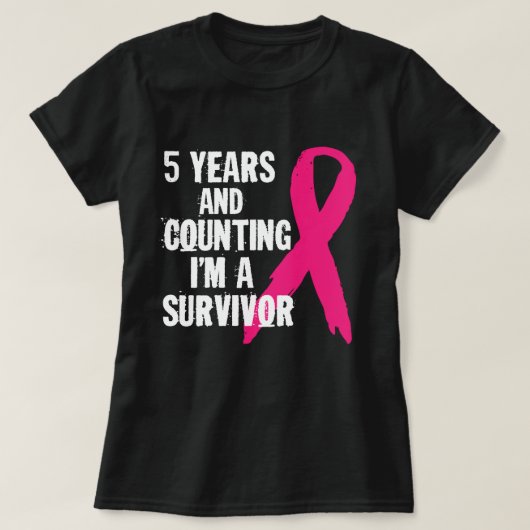 5 Jahre und Zählen Ich bin ein Überlebender Brustk T-Shirt (Design vorne)