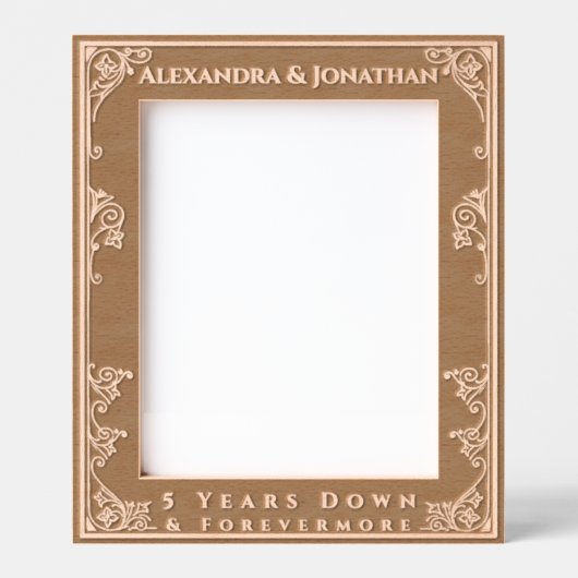 5 Jahre Wald Hochzeit Jahrestag Forevermore Geätzte Rahmen (Vorderseite)