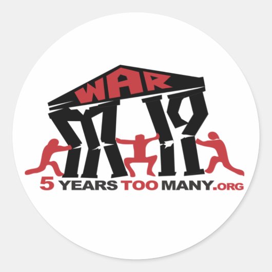 5 Jahre zu viele Rundaufkleber Runder Aufkleber (Vorderseite)