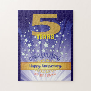 5-Jahres-Jubiläum der Genesung Fetter Numeral Puzzle