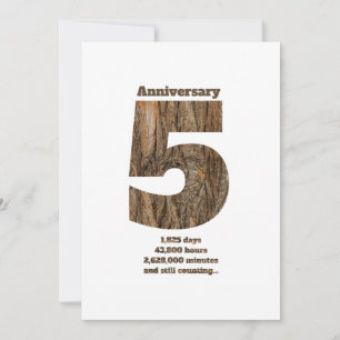 5-Jahres-Jubiläum - Holz-Jubiläumsmeilenstein Einladung