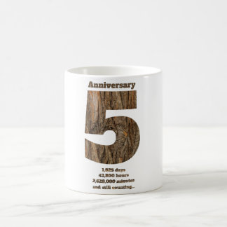 5-Jahres-Jubiläum - Holz-Jubiläumsmeilenstein Kaffeetasse
