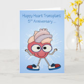 5. Jahrestag der Herztransplantation Grußkarten Karte (Gelbe Blume)