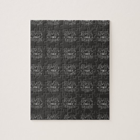 5. Jahrestag Geschenk Chalk Herzen Puzzle (Vertikal)