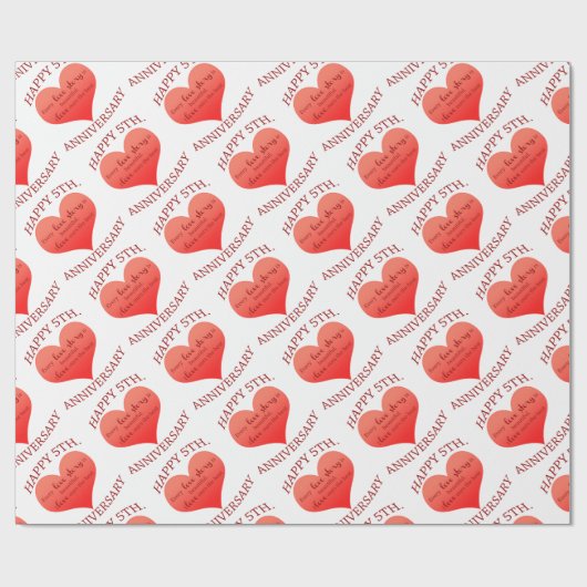 5. Jahrestag Geschenkpapier (Flach)