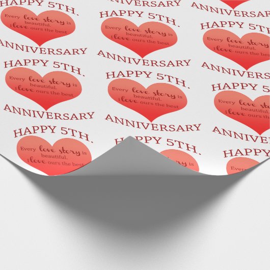 5. Jahrestag Geschenkpapier (Ecke)