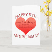 5. Jahrestag Karte (Gelbe Blume)