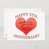 5. Jahrestag Postkarte (Vorne/Hinten)