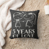 5. Jahrestag verbindet Kreide gezeichnetes Kissen (Decke)