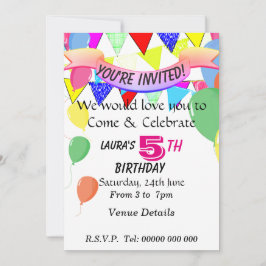 5-jährige Geburtstagsparty Einladung