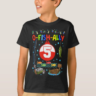 5-jähriger Angler zum 5. Geburtstag Junge Bday-Par T-Shirt