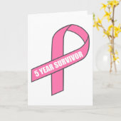 5-jähriger Aufenthalt (Rosa Brustkrebs Schleife) Karte (Gelbe Blume)