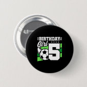 5-jähriger Fußballparty 5. Geburtstag Mädchen Button (Vorne & Hinten)