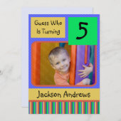 5-Jähriger Geburtstags-Party Einladungen JUNGE (Vorne/Hinten)