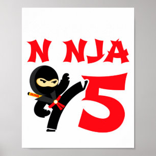 5-jähriger Karate-Ninja-Party-Kinder-5. Geburtstag Poster