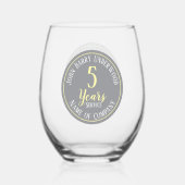 5-jähriges Erinnerungsunternehmen Weinglas Ohne Stiel (Vorderseite)