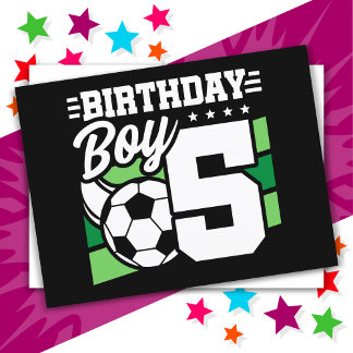 5-jähriges Fußball-Party 5. Geburtstagskind Postkarte