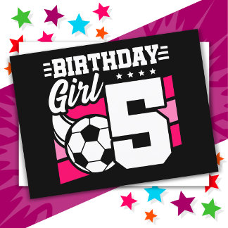 5-jähriges Fußball-Party 5. Geburtstagskind Postkarte