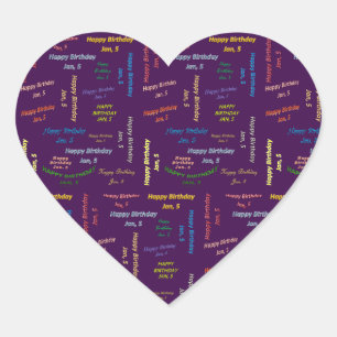 5. Januar Herz-Aufkleber