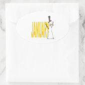 5. Januar Ovaler Aufkleber (Tasche)