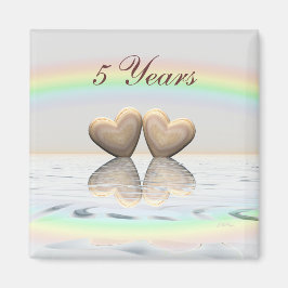 5. Jubiläum Holzherzen Magnet