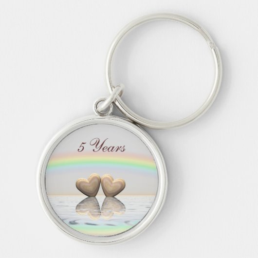 5. Jubiläum Holzherzen Schlüsselanhänger (Vorne)