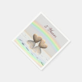 5. Jubiläum Holzherzen Serviette (Ecke)