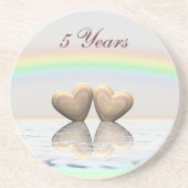 5. Jubiläum Holzherzen Untersetzer (Vorne)