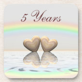 5. Jubiläum Holzherzen Untersetzer (Vorderseite)