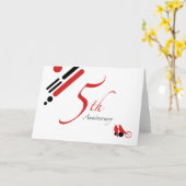 5. Jubiläum (Mod-Vögel) Karte (Gelbe Blume)