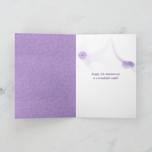 5. Jubiläumskarte mit violetten Blumen Karte (Innenseite)